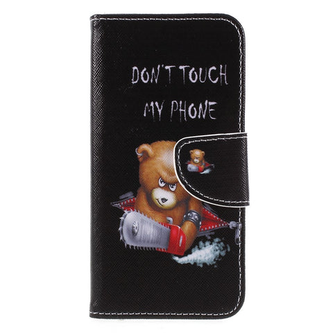 Pattern Printing Cross Texture Stand Wallet Leather Case for Huawei P Smart / Enjoy 7S