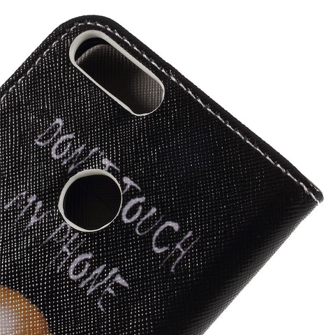 Pattern Printing Cross Texture Stand Wallet Leather Case for Huawei P Smart / Enjoy 7S