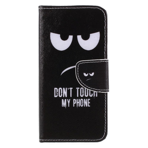 Pattern Printing Cross Texture Stand Wallet Leather Case for Huawei P Smart / Enjoy 7S