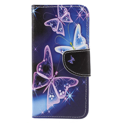 Pattern Printing Cross Texture Stand Wallet Leather Case for Huawei P Smart / Enjoy 7S