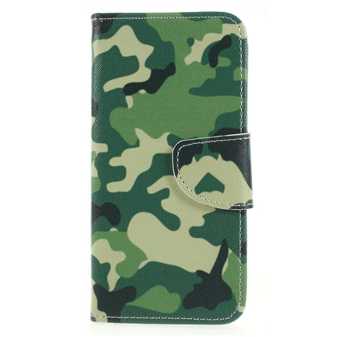 Pattern Printing Cross Texture Stand Wallet Leather Case for Huawei P Smart / Enjoy 7S