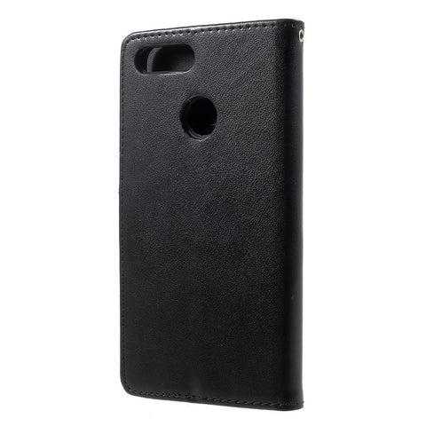 Imprint Butterfly Flower Wallet Stand Leather Phone Cover for Huawei P Smart / Enjoy 7S