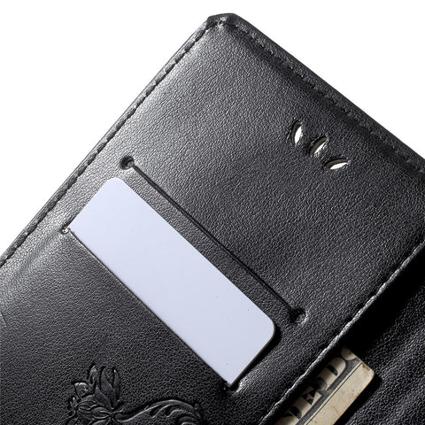 Imprint Butterfly Flower Wallet Leather Cell Phone Cover for Huawei Honor 9 Lite / Honor 9 Youth Edition