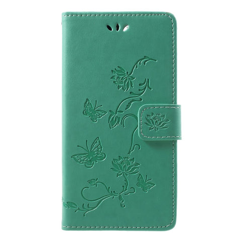 Imprint Butterfly Flower Wallet Leather Cell Phone Cover for Huawei Honor 9 Lite / Honor 9 Youth Edition