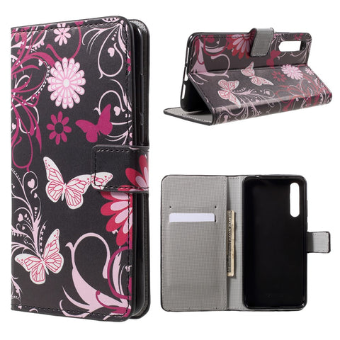 Pattern Printing Wallet Stand Leather Cover for Huawei P20
