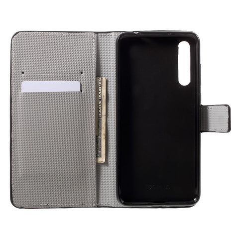 Pattern Printing Wallet Stand Leather Cover for Huawei P20