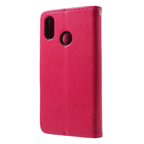 Imprint Butterfly Flower Wallet Leather Cover for Huawei P20 Lite / Nova 3e