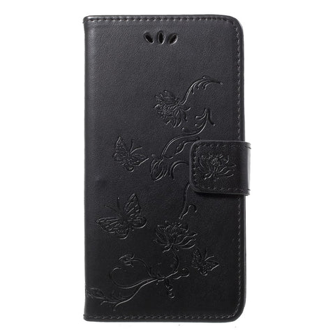 Imprint Butterfly Flower Wallet Leather Cover for Huawei P20 Lite / Nova 3e