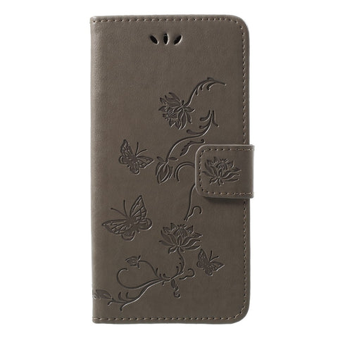 Imprint Butterfly Flower Wallet Leather Cover for Huawei P20 Lite / Nova 3e