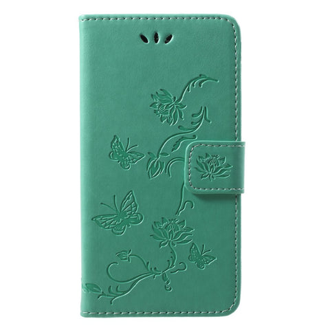 Imprint Butterfly Flower Wallet Leather Cover for Huawei P20 Lite / Nova 3e
