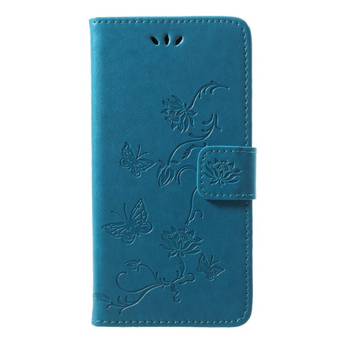 Imprint Butterfly Flower Wallet Leather Cover for Huawei P20 Lite / Nova 3e