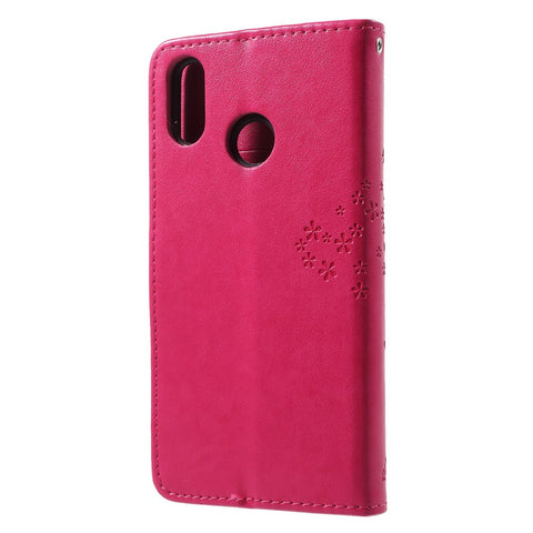 Imprint Tree Owl Pattern PU Leather Wallet Stand Phone Shell for Huawei P20 Lite / Nova 3e