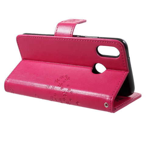 Imprint Tree Owl Pattern PU Leather Wallet Stand Phone Shell for Huawei P20 Lite / Nova 3e