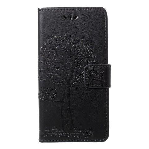 Imprint Tree Owl Pattern PU Leather Wallet Stand Phone Shell for Huawei P20 Lite / Nova 3e