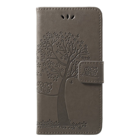 Imprint Tree Owl Pattern PU Leather Wallet Stand Phone Shell for Huawei P20 Lite / Nova 3e