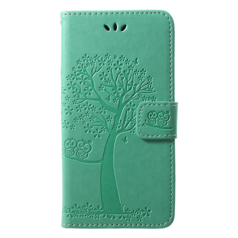 Imprint Tree Owl Pattern PU Leather Wallet Stand Phone Shell for Huawei P20 Lite / Nova 3e