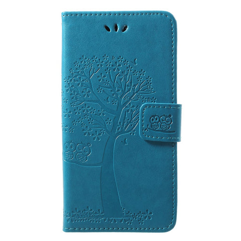 Imprint Tree Owl Pattern PU Leather Wallet Stand Phone Shell for Huawei P20 Lite / Nova 3e