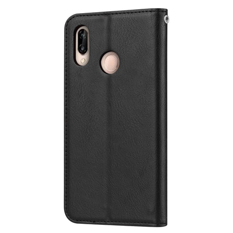 Auto-absorbed Leather Wallet Mobile Shell Case for Huawei P20 Lite / Nova 3e