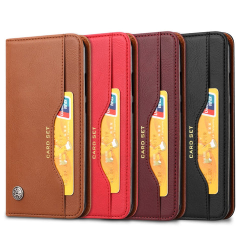 Auto-absorbed Leather Wallet Mobile Shell Case for Huawei P20 Lite / Nova 3e