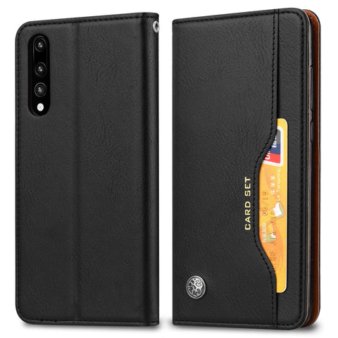 Auto-absorbed Leather Wallet Stand Case Accessory for Huawei P20