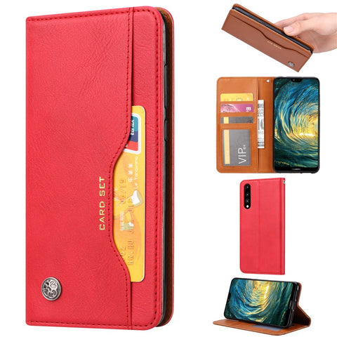 Auto-absorbed Leather Wallet Stand Case Accessory for Huawei P20