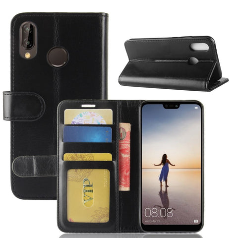 Crazy Horse Wallet Leather Stand Cover for Huawei P20 Lite / Nova 3e