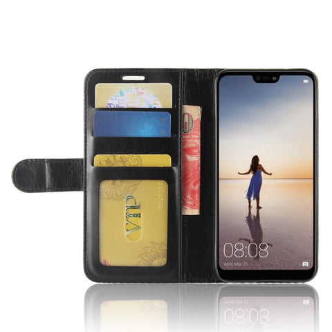 Crazy Horse Wallet Leather Stand Cover for Huawei P20 Lite / Nova 3e