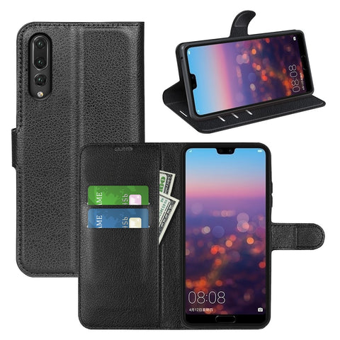 For Huawei P20 Litchi Texture Wallet Stand Leather Phone Accessory Case