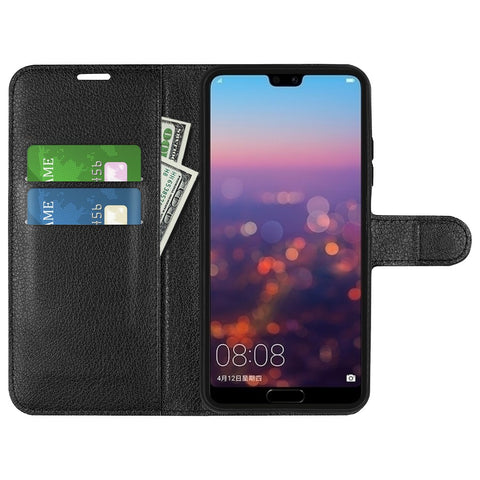 For Huawei P20 Litchi Texture Wallet Stand Leather Phone Accessory Case