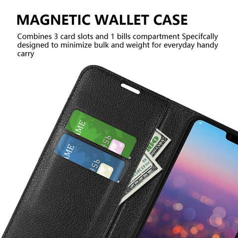 For Huawei P20 Litchi Texture Wallet Stand Leather Phone Accessory Case