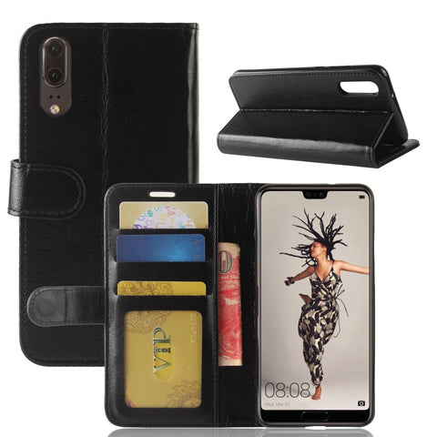 Crazy Horse Magnetic Leather Stand Cover for Huawei P20