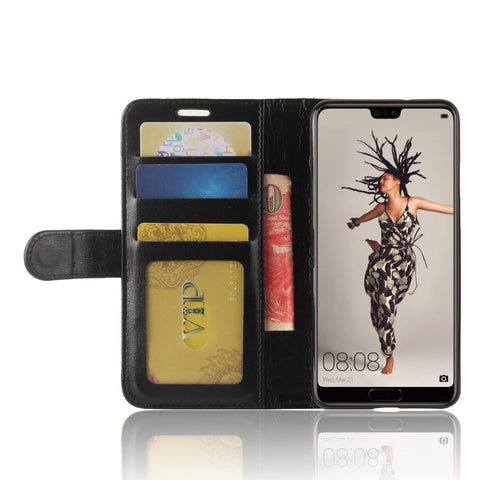 Crazy Horse Magnetic Leather Stand Cover for Huawei P20