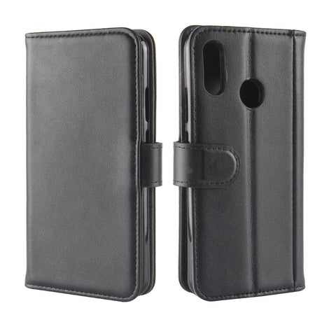 Genuine Split Leather Wallet Stand Case for Huawei P20 Lite / Nova 3e