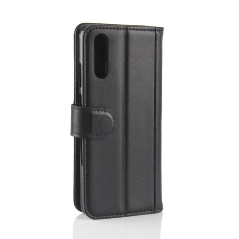 Genuine Split Leather Wallet Stand Case for Huawei P20