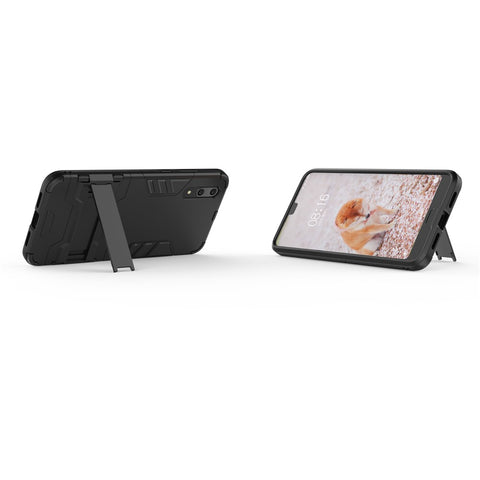 Cool Guard Kickstand Hybrid PC TPU Mobile Cover for Huawei P20