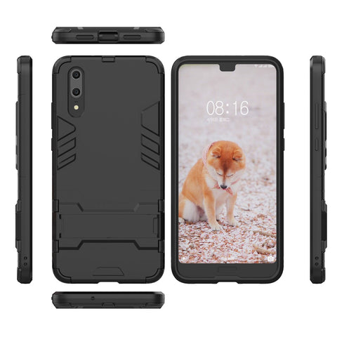 Cool Guard Kickstand Hybrid PC TPU Mobile Cover for Huawei P20