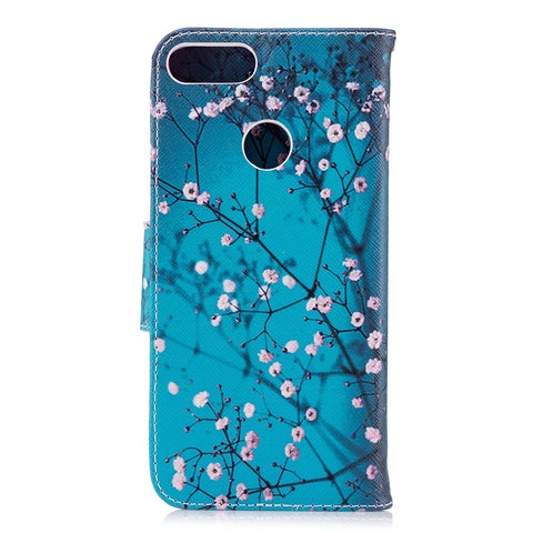 Pattern Printing PU Leather Wallet Stand Protective Shell for Huawei P Smart / Enjoy 7S