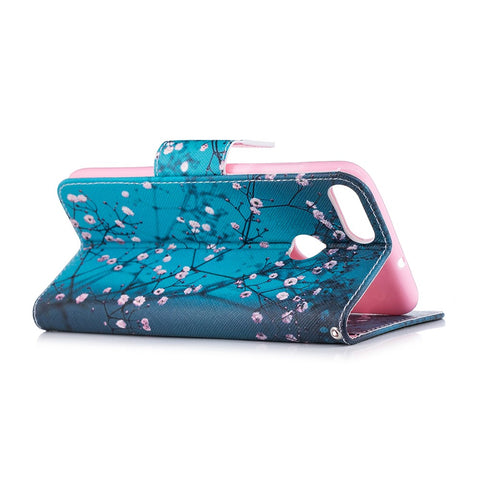 Pattern Printing PU Leather Wallet Stand Protective Shell for Huawei P Smart / Enjoy 7S