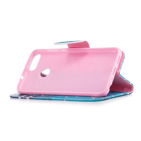 Pattern Printing PU Leather Wallet Stand Protective Shell for Huawei P Smart / Enjoy 7S