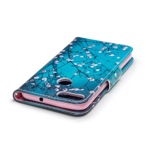 Pattern Printing PU Leather Wallet Stand Protective Shell for Huawei P Smart / Enjoy 7S
