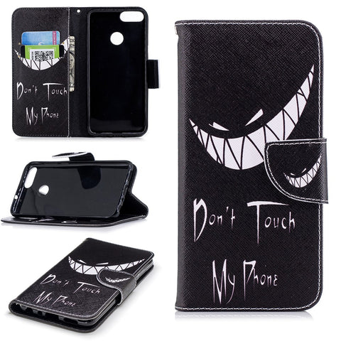 Pattern Printing PU Leather Wallet Stand Protective Shell for Huawei P Smart / Enjoy 7S