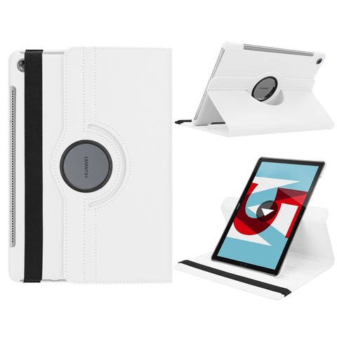 Litchi Grain Leather Stand Tablet Casing for Huawei Mediapad M5 10 / M5 10 (Pro) with Elastic Band