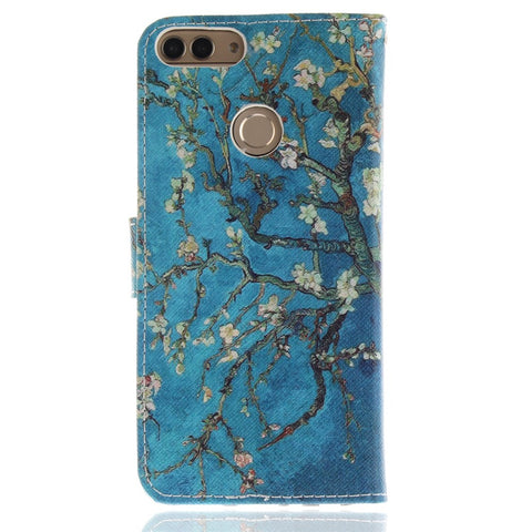 Patterned Wallet Stand PU Leather Shell for Huawei P Smart / Enjoy 7S