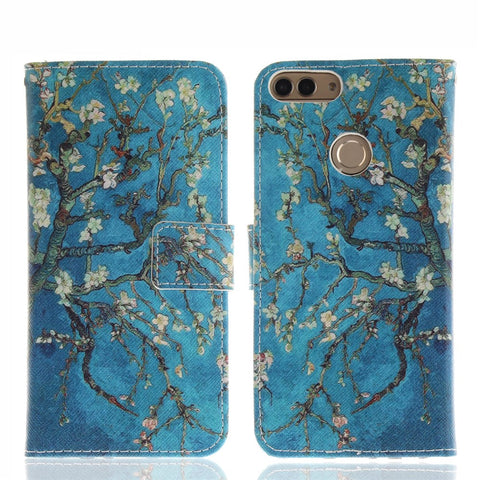 Patterned Wallet Stand PU Leather Shell for Huawei P Smart / Enjoy 7S