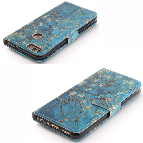 Patterned Wallet Stand PU Leather Shell for Huawei P Smart / Enjoy 7S