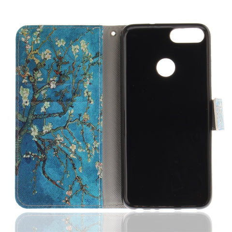Patterned Wallet Stand PU Leather Shell for Huawei P Smart / Enjoy 7S