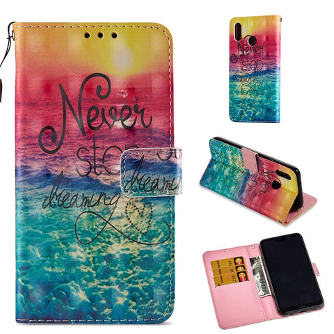 For Huawei P20 Lite / Nova 3e (China) Pattern Printing Leather Stand Magnetic Casing Shell