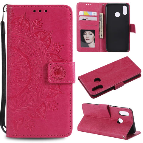 Imprinted Mandala Pattern PU Leather Mobile Case with Card Slots for Huawei P20 Lite / Nova 3e