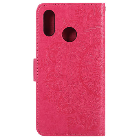 Imprinted Mandala Pattern PU Leather Mobile Case with Card Slots for Huawei P20 Lite / Nova 3e