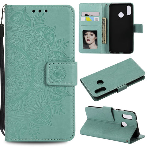 Imprinted Mandala Pattern PU Leather Mobile Case with Card Slots for Huawei P20 Lite / Nova 3e